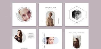Simple Social Media Instagram Templates with Photo Placeholders