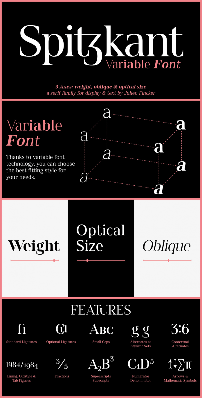 Spitzkant Variable Font by Julien Fincker