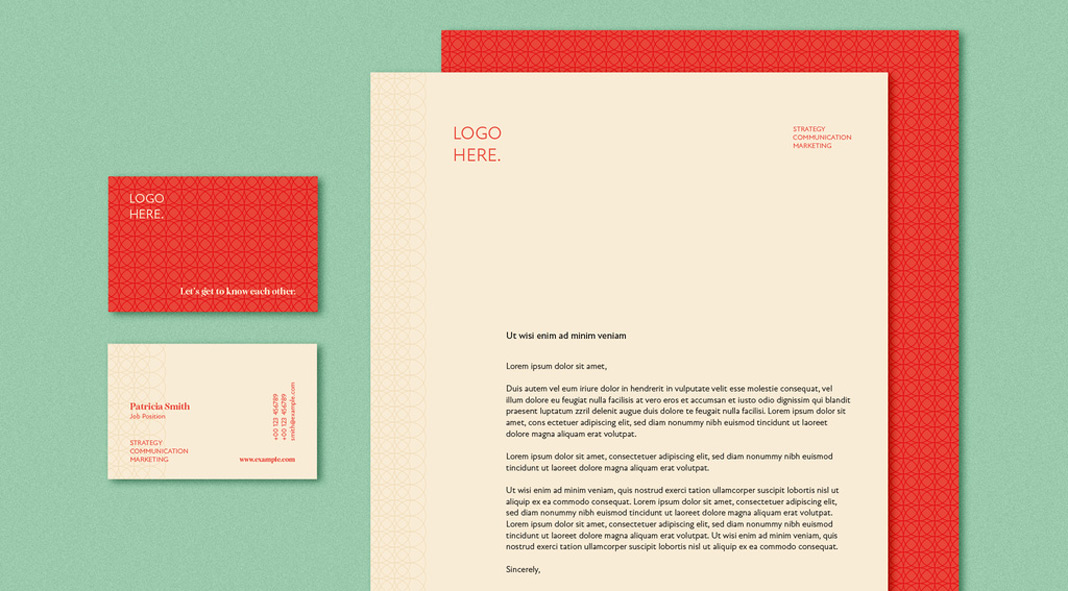 Adobe Illustrator Stationery Template with Geometric Pattern Adobe Illustrator Stationery Template with Geometric Pattern