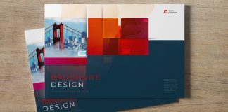 Business Landscape Brochure and Flyer Cover Template with Dynamic Design Elements