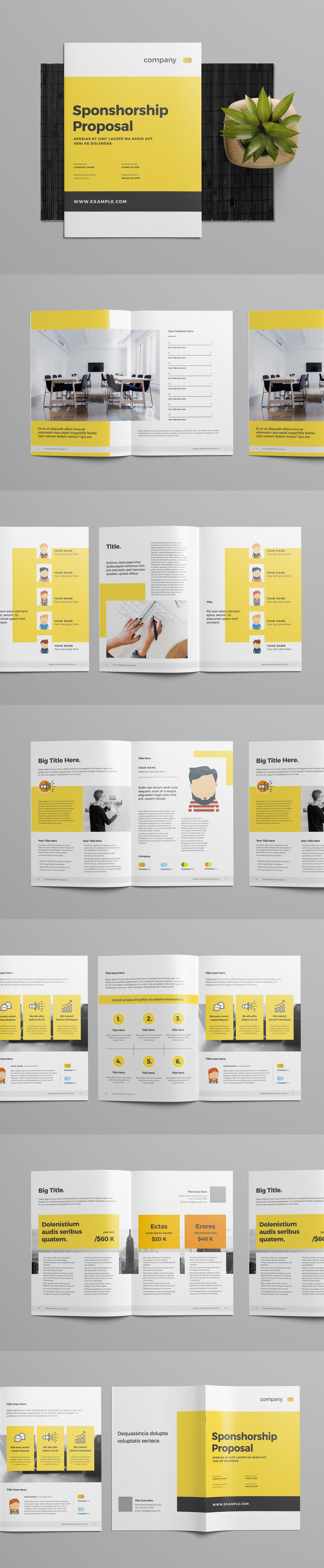 Business and Event Proposal Template with Yellow Accents