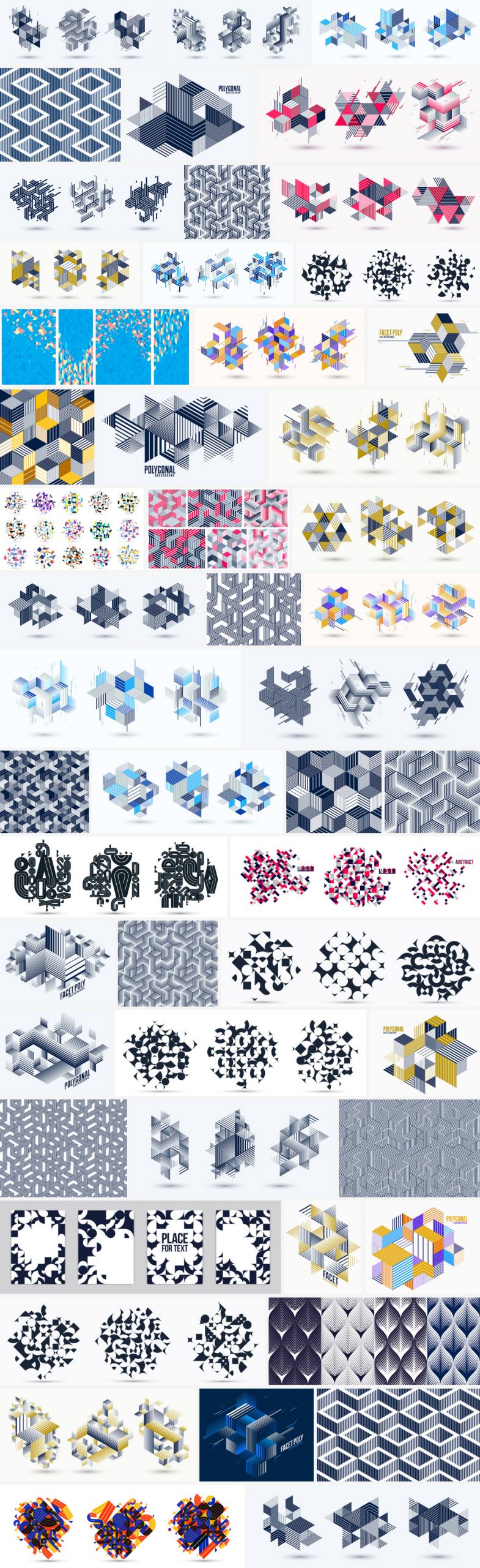 Download vector graphics of abstract geometric pattern backgrounds