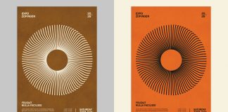 Vintage Poster Design Templates with Circular Vector Graphics