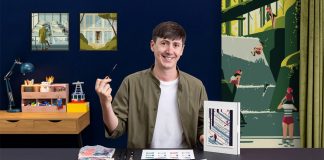 Online Course for Narrative Landscape Illustration with Stencils and Acrylics by Tom Haugomat