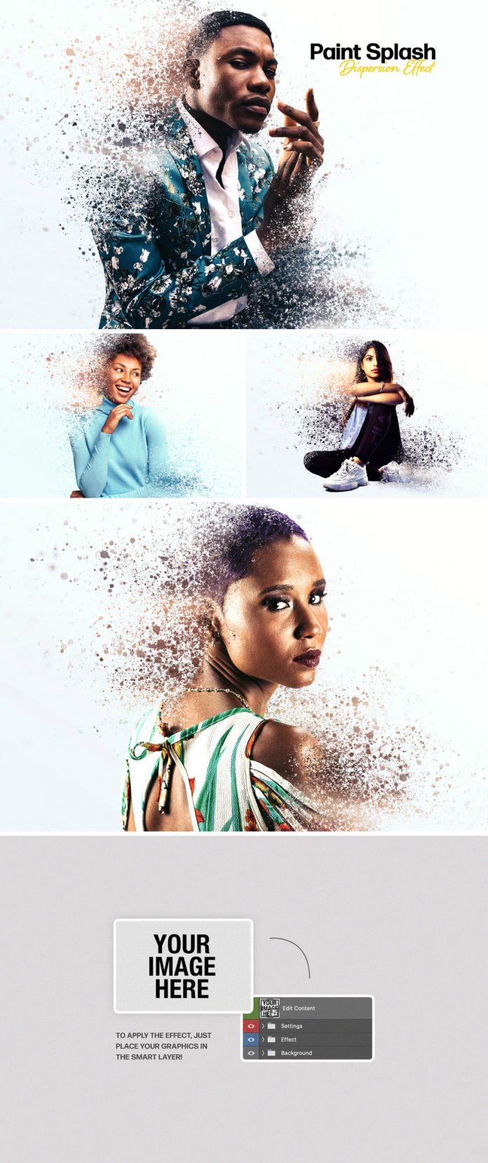 Paint Splash Dispersion Photoshop Effect Mockup