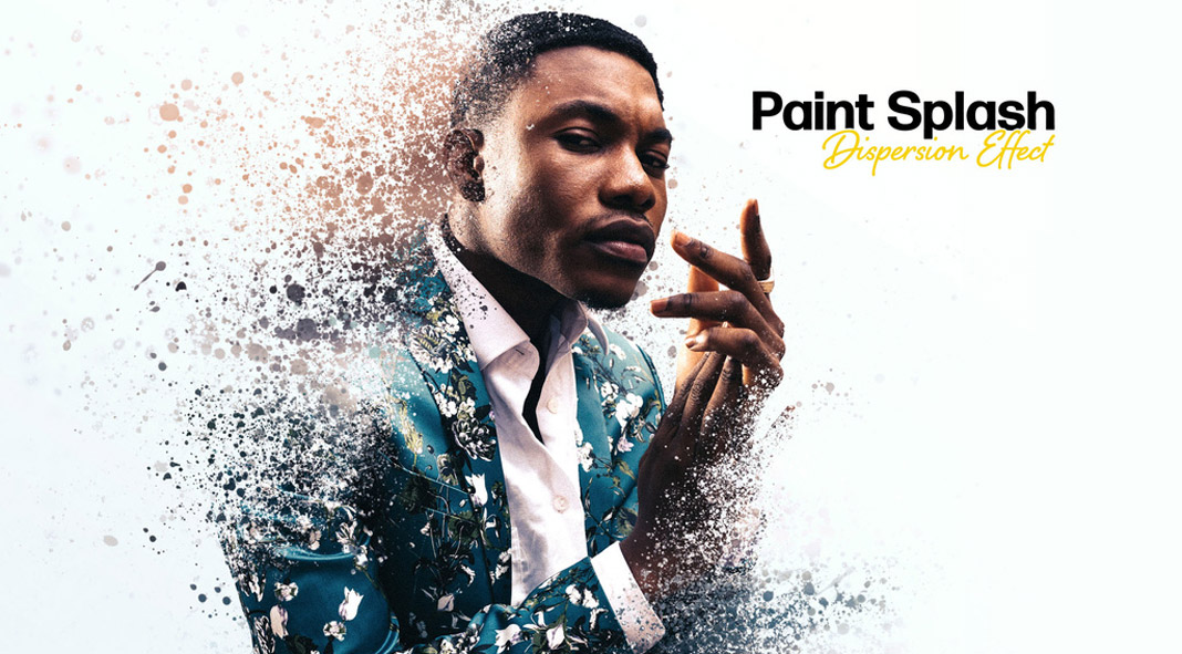 Paint Splash Dispersion Photoshop Effect Mockup Paint Splash Dispersion Photoshop Effect Mockup