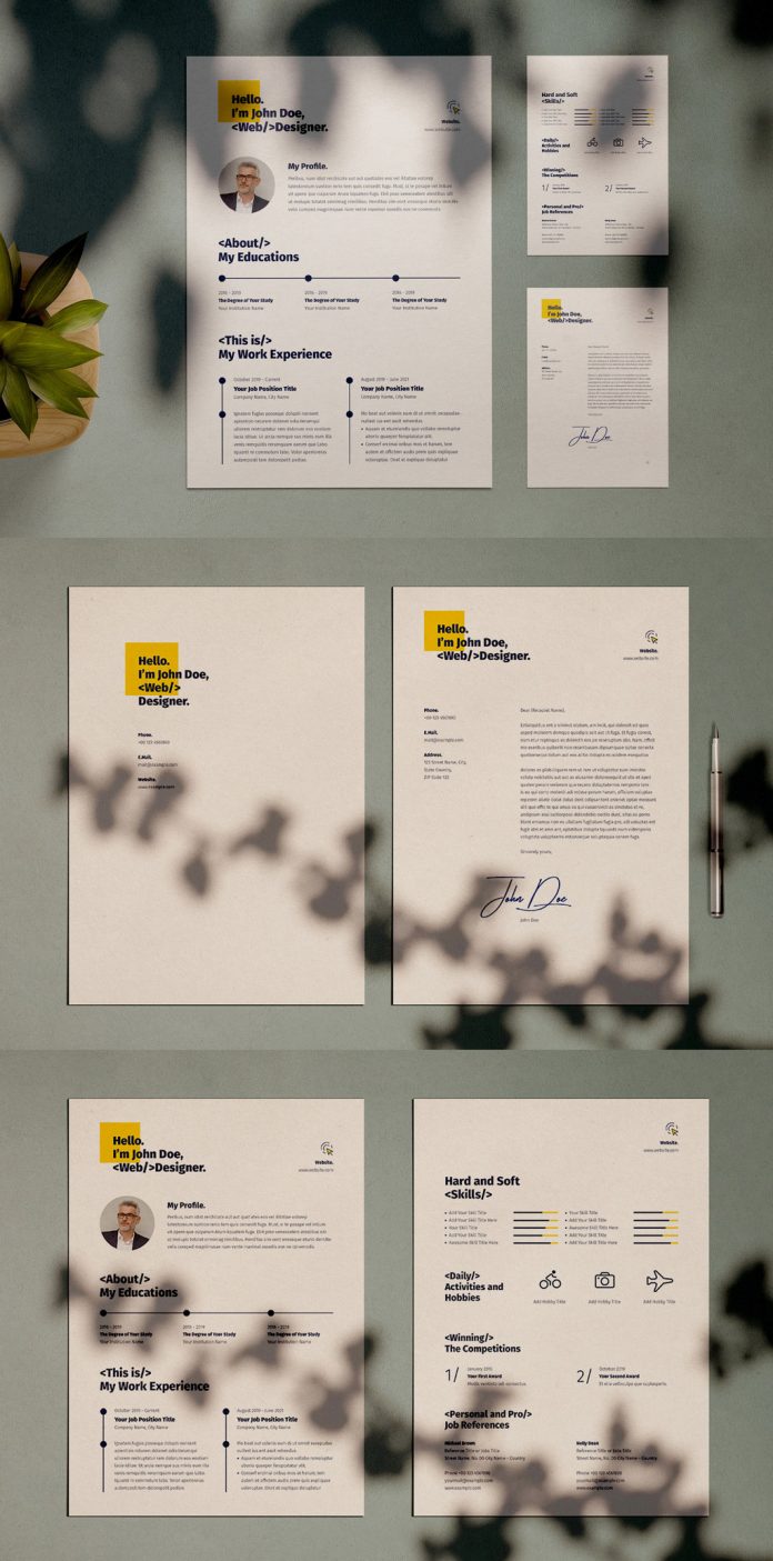 Resume and CV Adobe InDesign Template