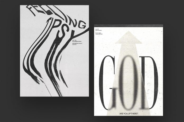 365 Days of Grunge Typography Posters by Janine Heinrichs