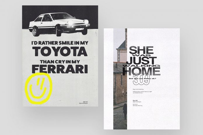 365 Days of Grunge Typography Posters by Janine Heinrichs