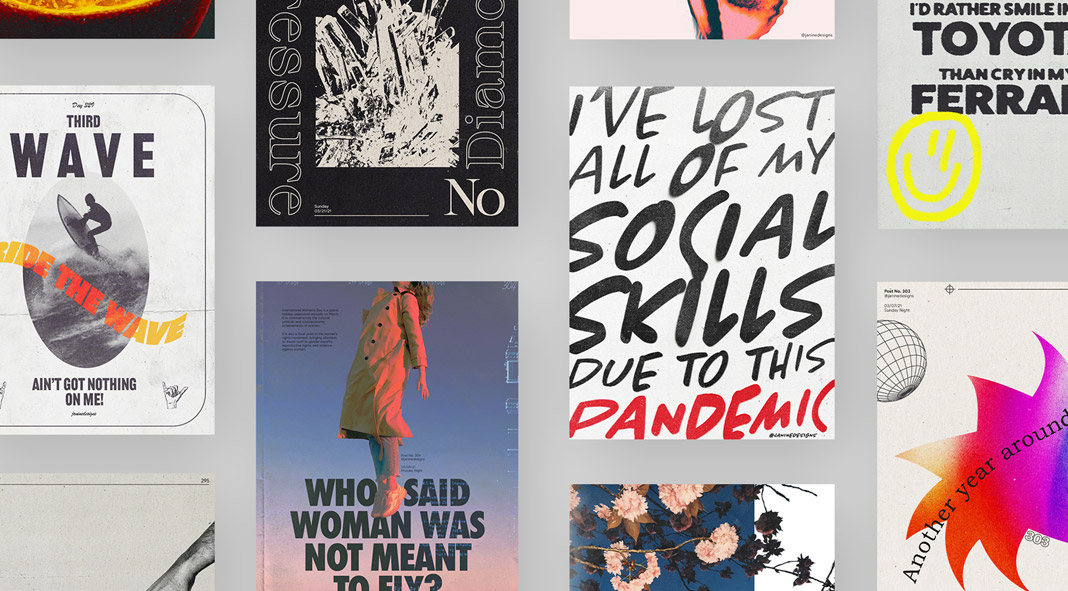 365 Days of Grunge Typography Posters by Janine Heinrichs