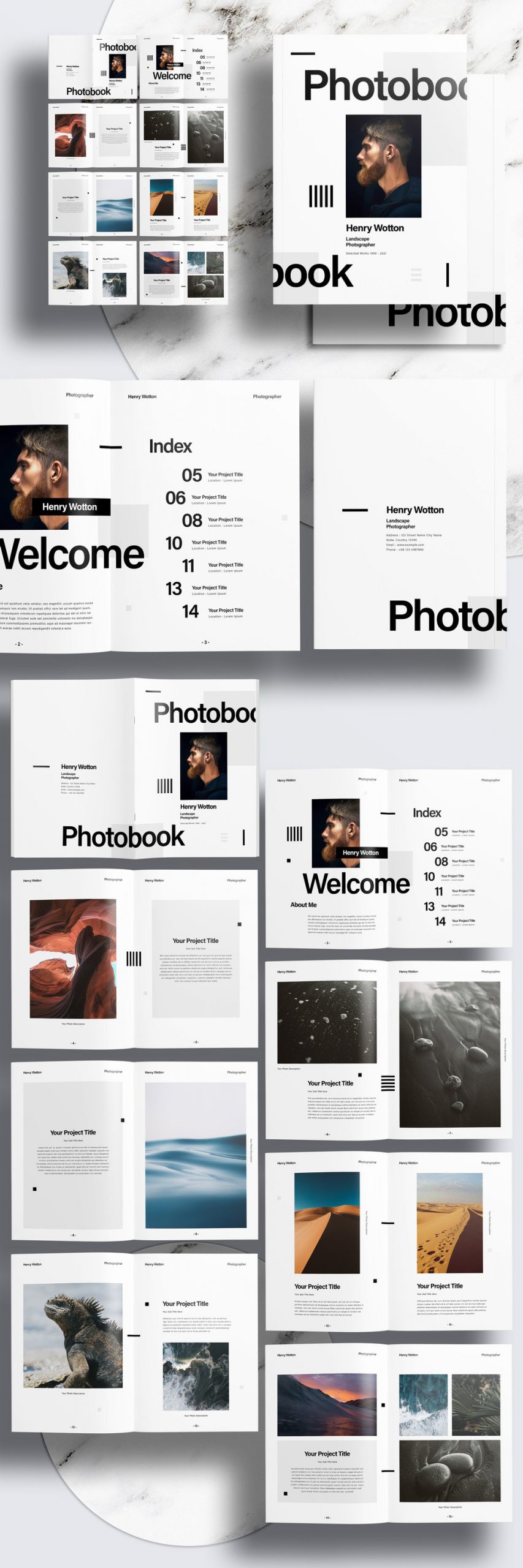 Download this Minimalist Portfolio or Photobook Template for Adobe InDesign