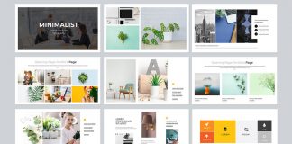 Minimal, Clean Presentation Template with Infographics for Adobe InDesign