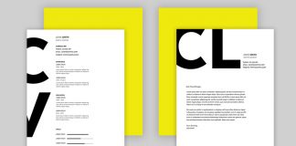 Curriculum Vitae Resume Templates Set with Bold Typography for Adobe Photoshop