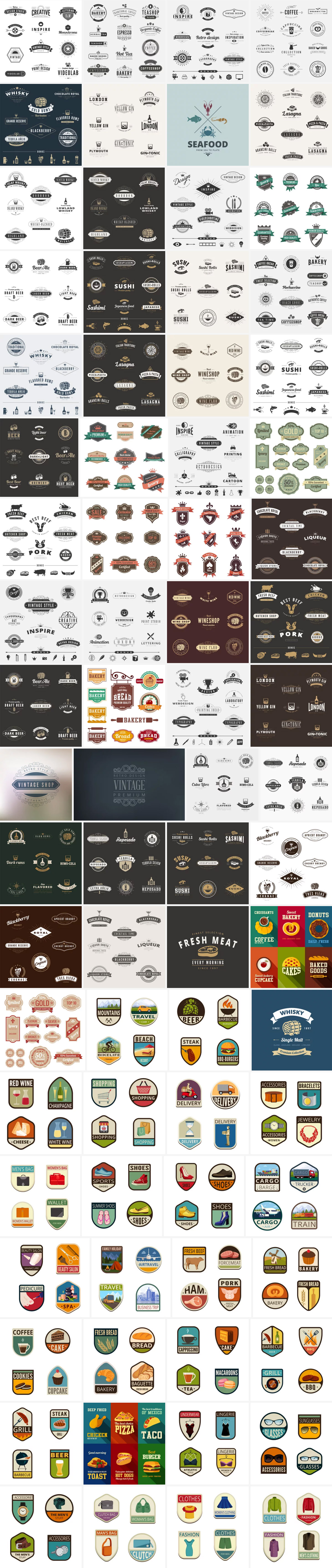 Download vintage logos and badges as fully editable vector graphics.