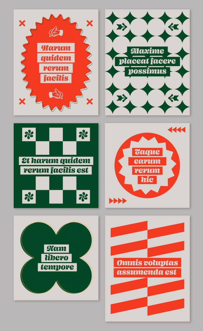 Trendy Social Media Templates with Flat Vector Graphics