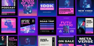 Download Retro Futuristic Instagram Post Templates