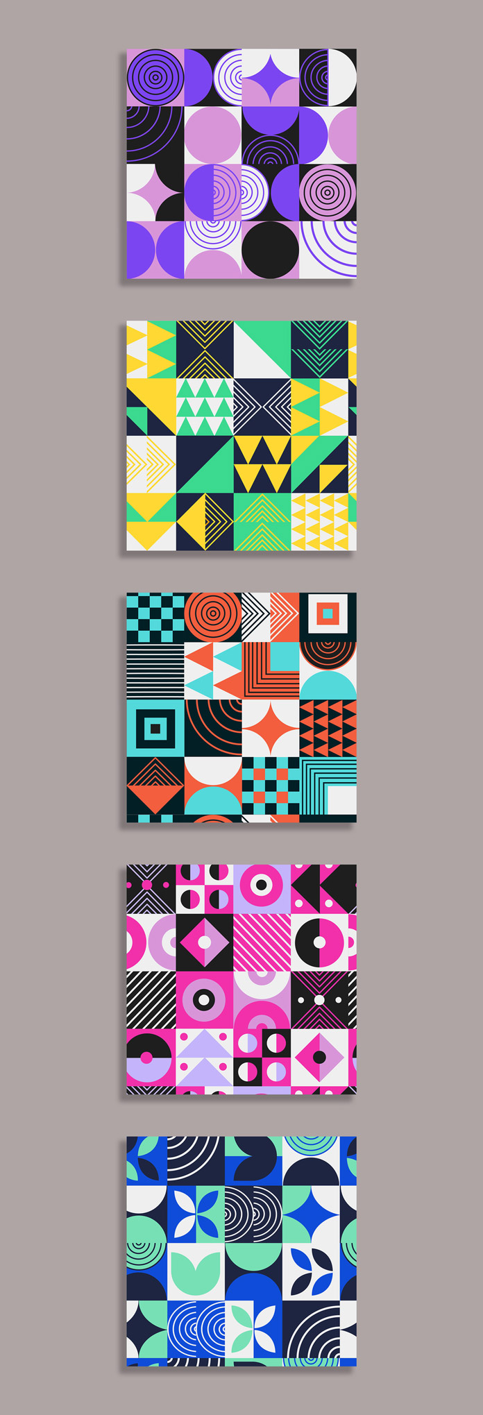 Download Trendy Geometric Vector Patterns by Wavebreak Media