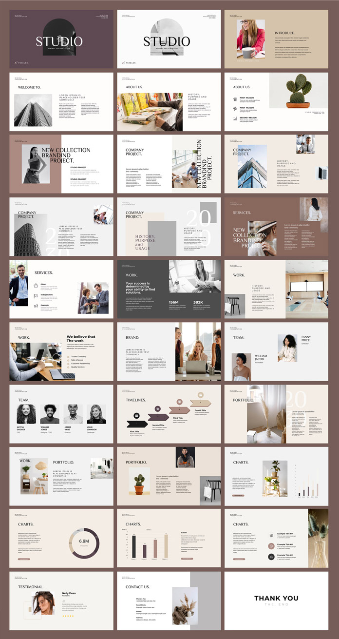 Minimal Screen Presentation Template for Adobe InDesign