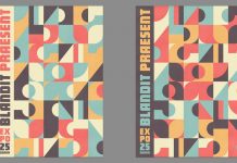 Abstract Geometric Poster and Cover Templates with Flat Pattern Design Elements