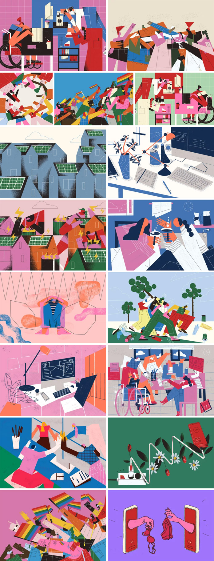 Download conceptual illustrations in an edgy artistic style by Antonio Rodriguez