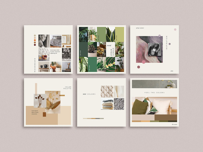 Social media and Instagram mood board templates by orangeberry