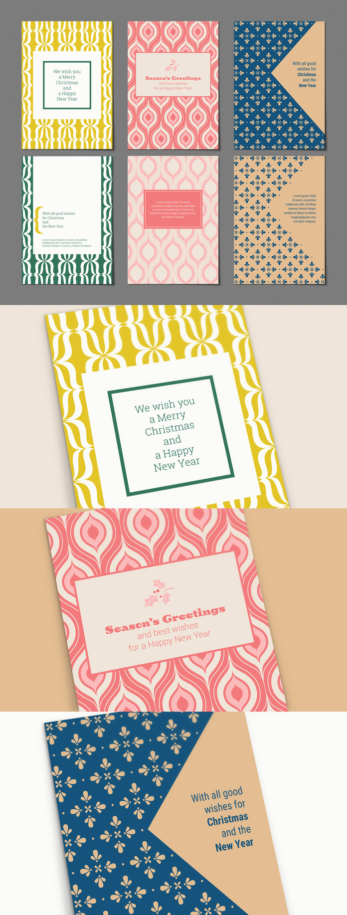 Christmas and New Year's Greeting Card Templates