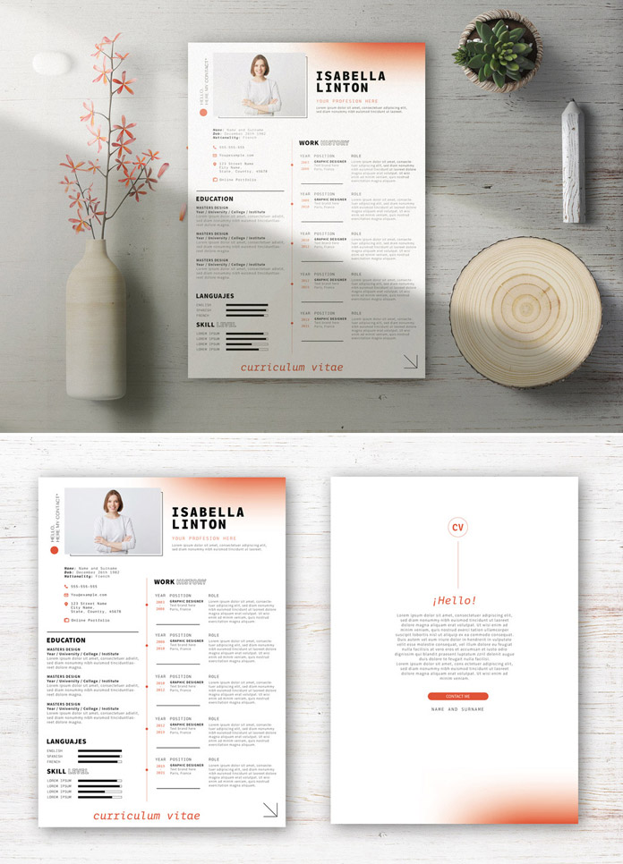 Creative Resume Curriculum Vitae Layout