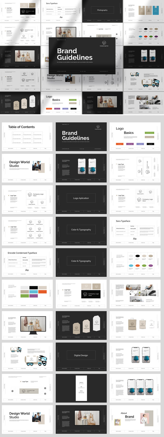 Customizable Brand Guidelines Template for Adobe InDesign by PixWork