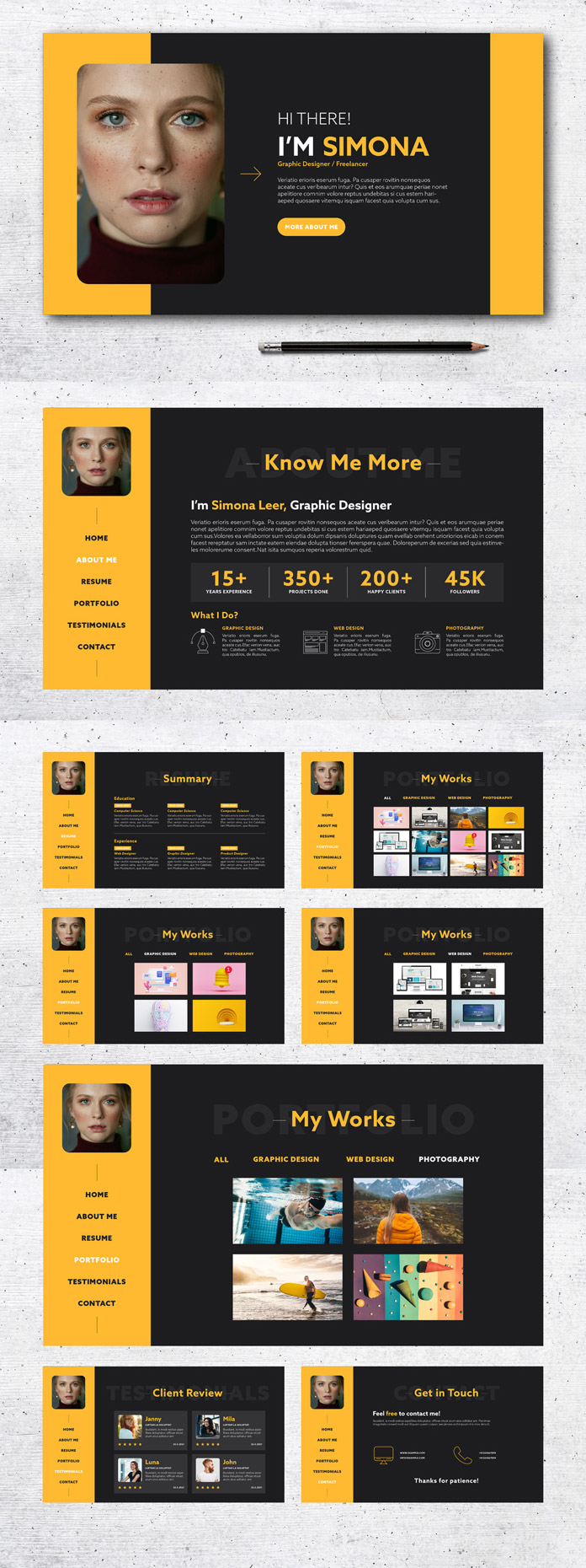 Interactive Resume InDesign Template for PDF Screen Presentations