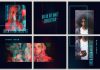 Cyberpunk Instagram Post Grid Template for Adobe Illustrator