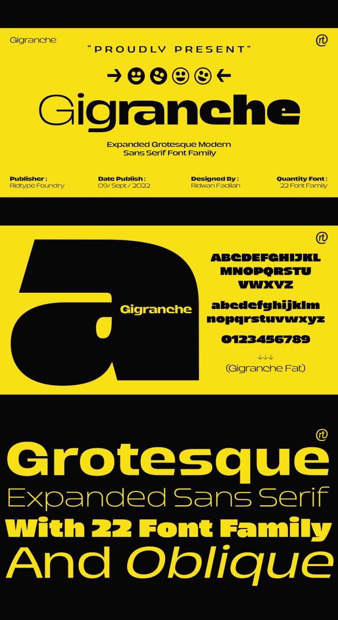 Gigranche Font Family by Ridwanfil