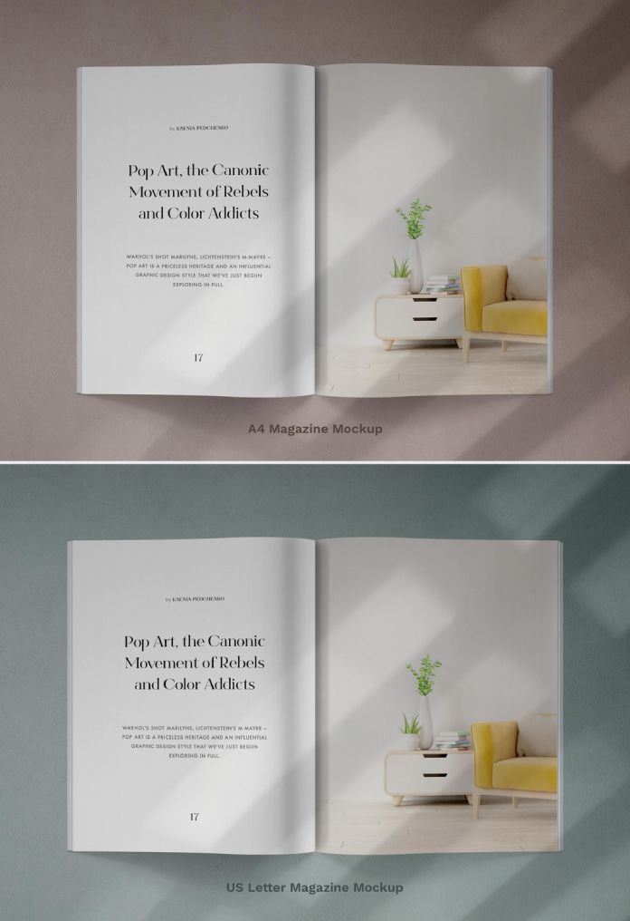 Open 3D Magazine Mockup for Adobe Photoshop
