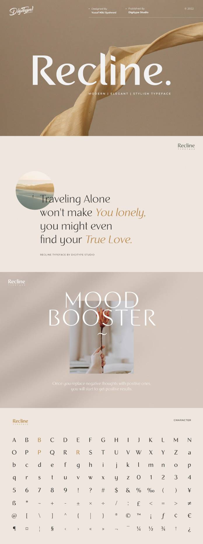 Recline font family by Digitype Studio