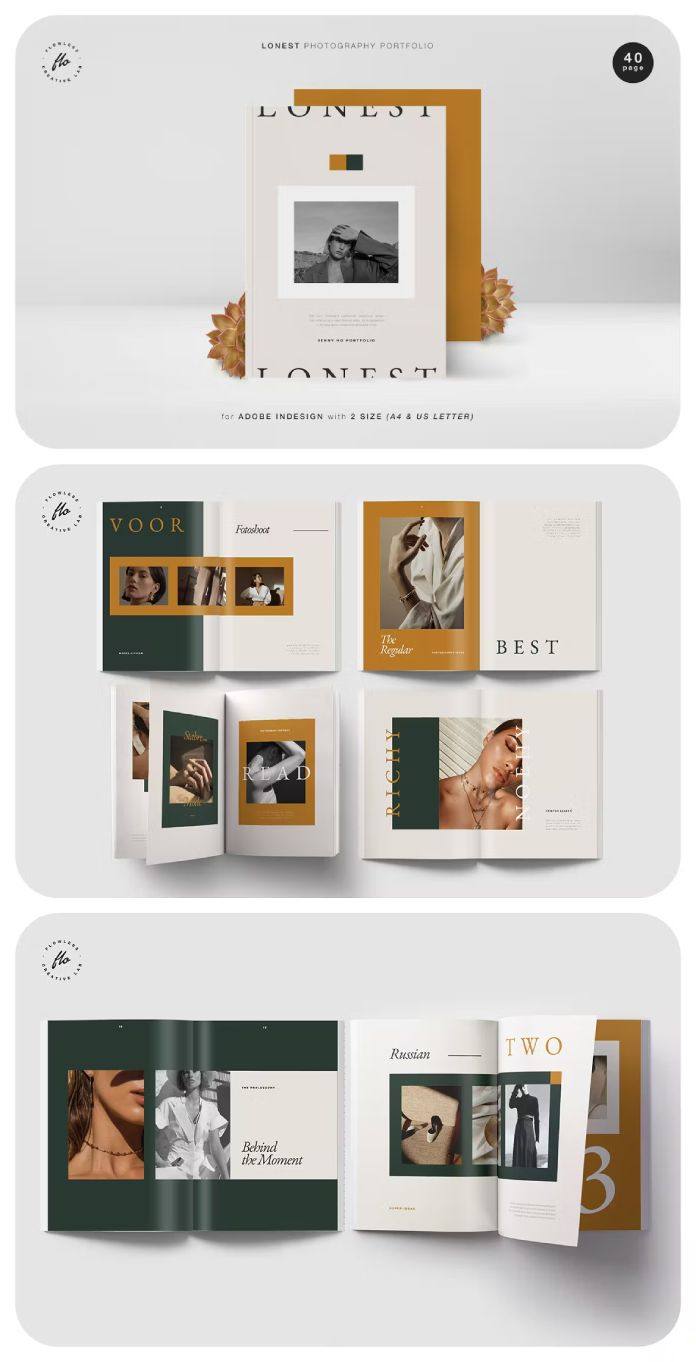Lonest Photography Portfolio Template for Adobe InDesign
