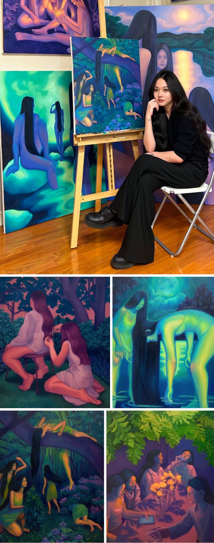 Paintings by Artist Jesse Liu at Yiwei Gallery in California