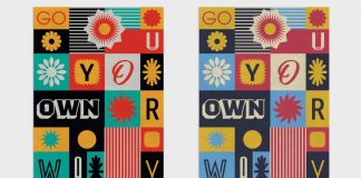 Vintage Typographic Poster Template with Geometric Flat Blocks