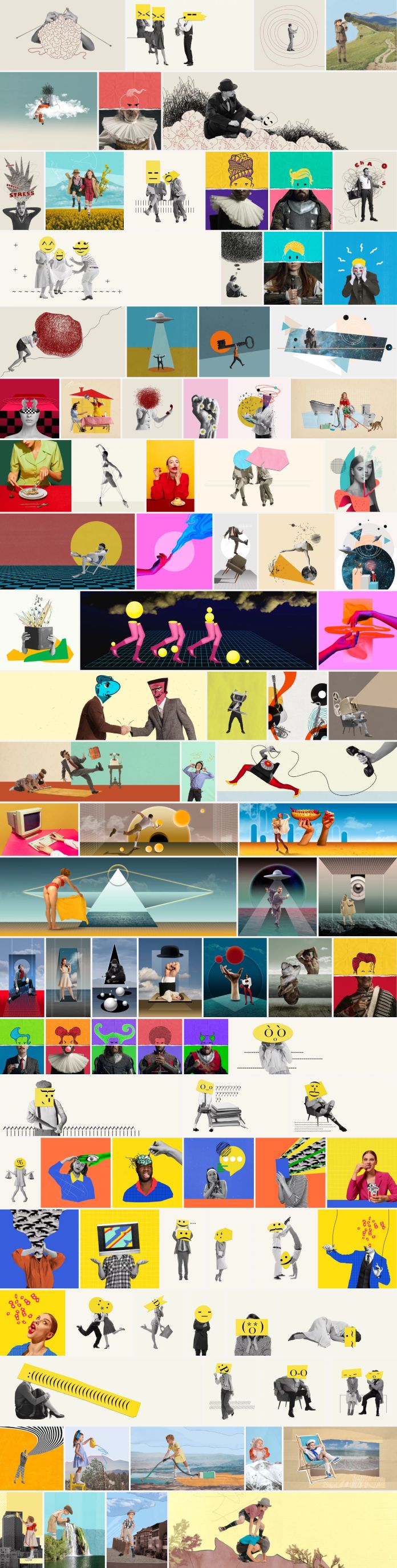 Artistic digital collages for free download