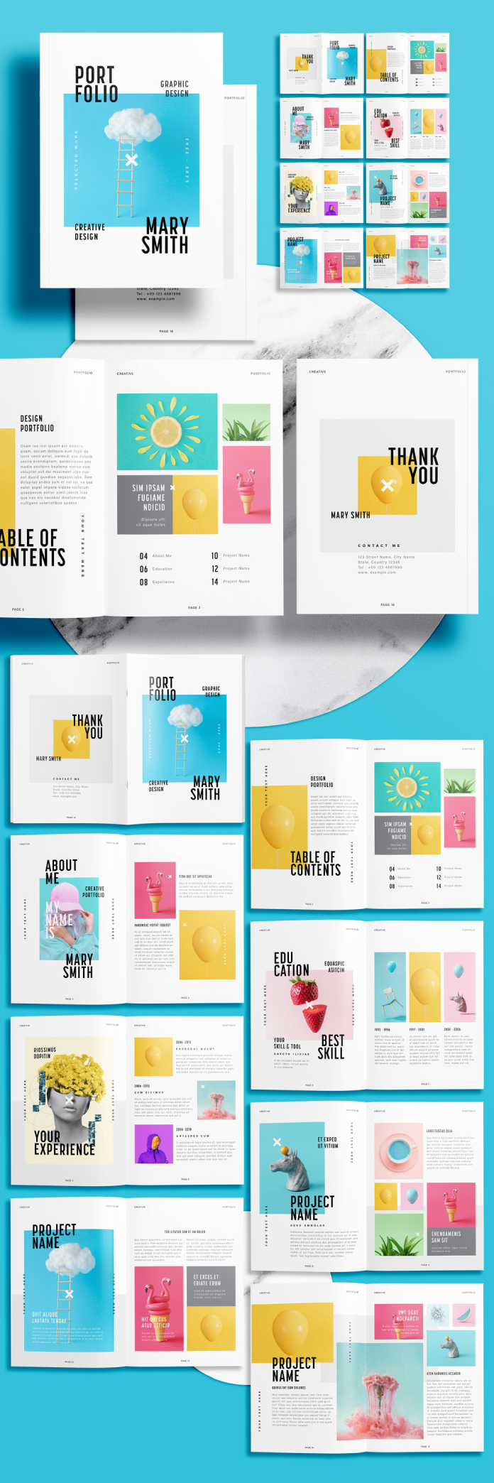 Blue Portfolio InDesign Template