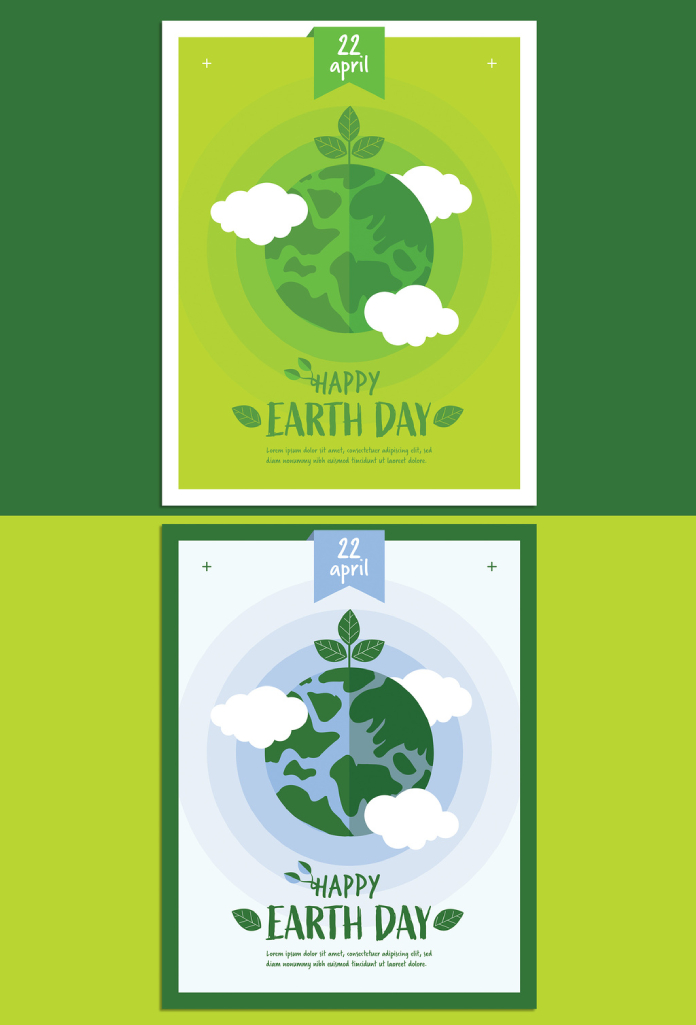 Happy Earth Day Poster Template for Adobe Illustrator