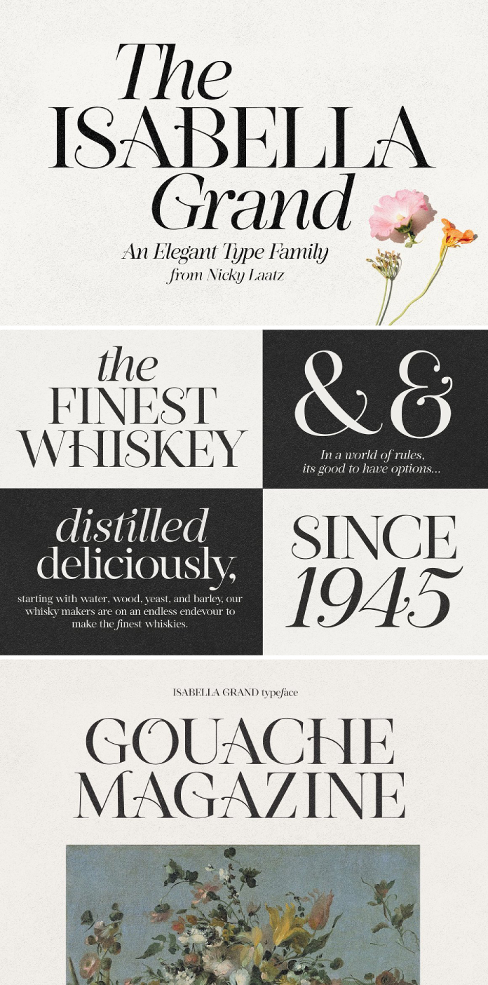 Isabella Grand Typeface by Nicky Laatz