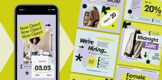 Modern Geometric Instagram Post and Story Templates for your Business
