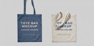 Two Customizable Tote Bag Photoshop Mockups Two Tote Bag Photoshop Mockups With Customizable Color and Typography