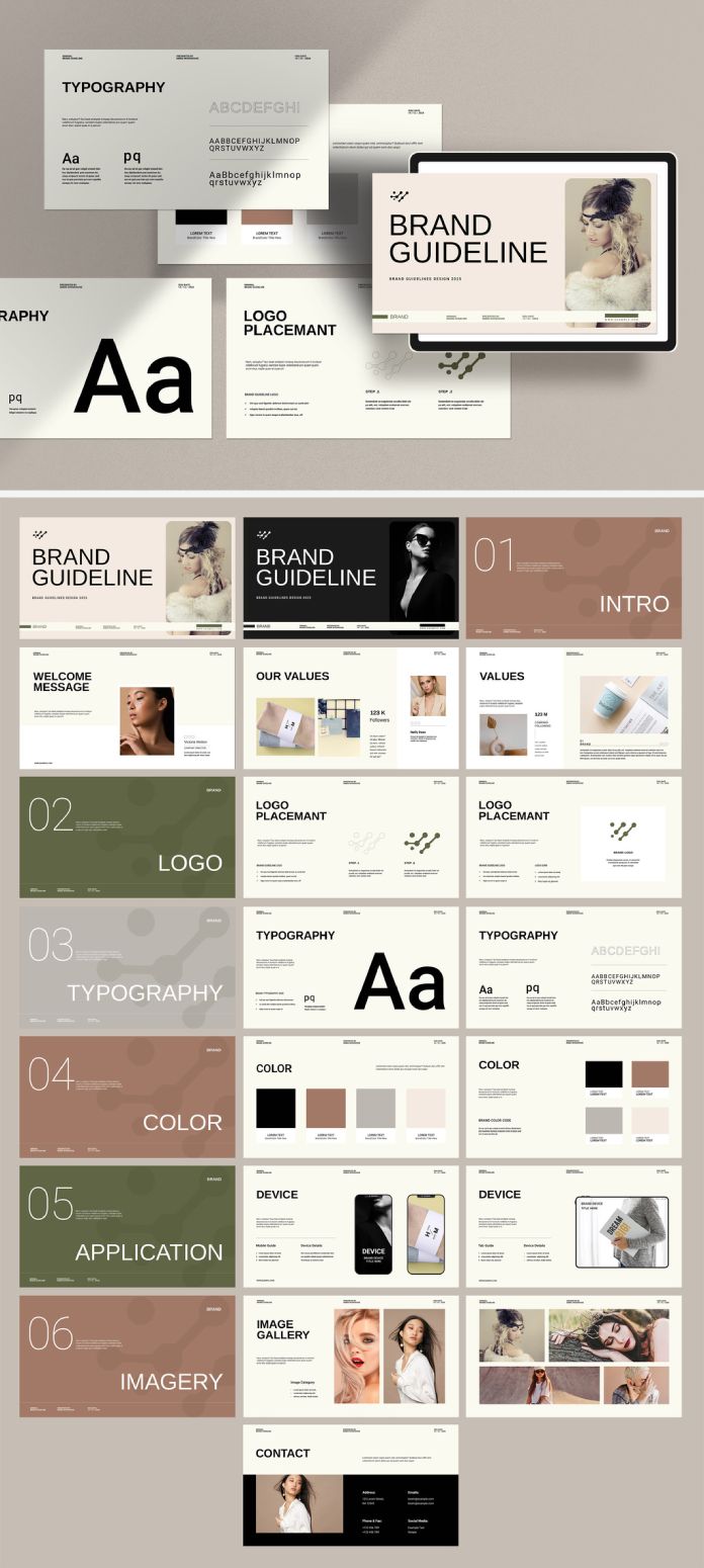 22-Pages Brand Guideline Template for Adobe InDesign