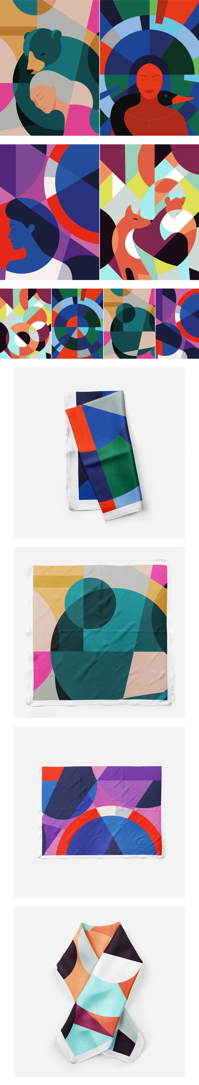 A series of fabric patterns by Irina Kiro