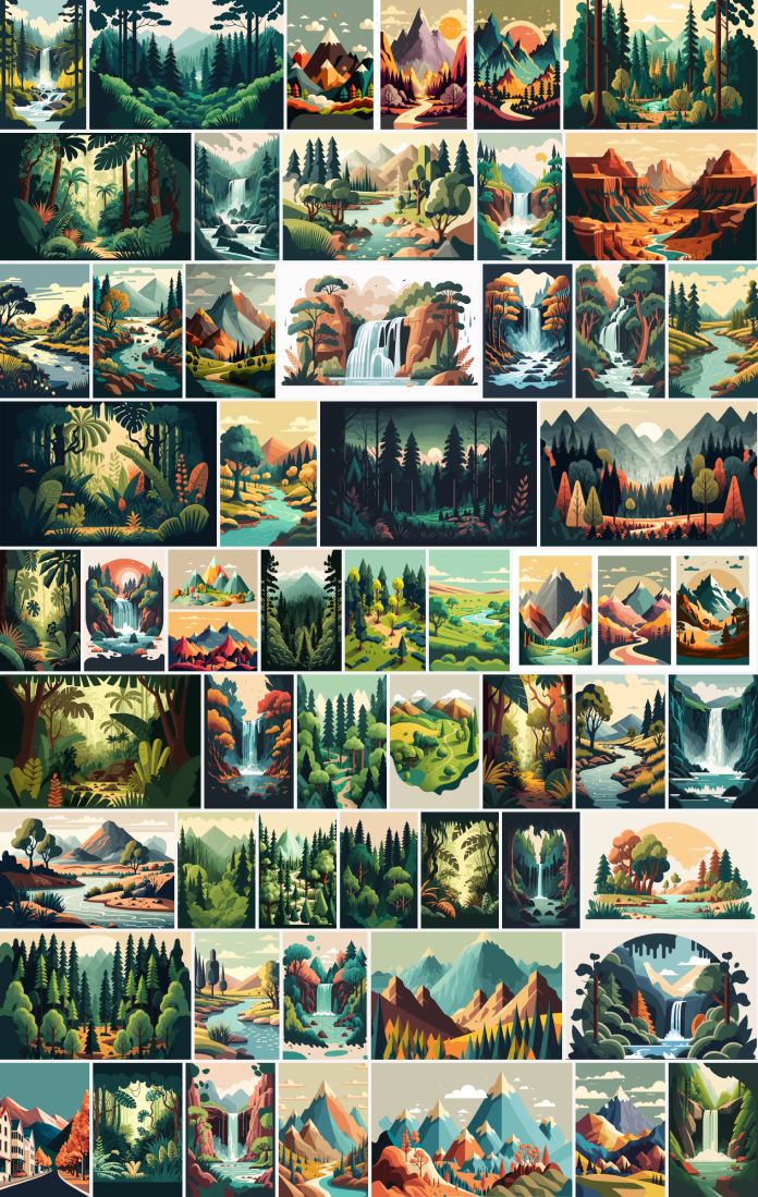 Download landscape vector illustrations by Vibrands Studio