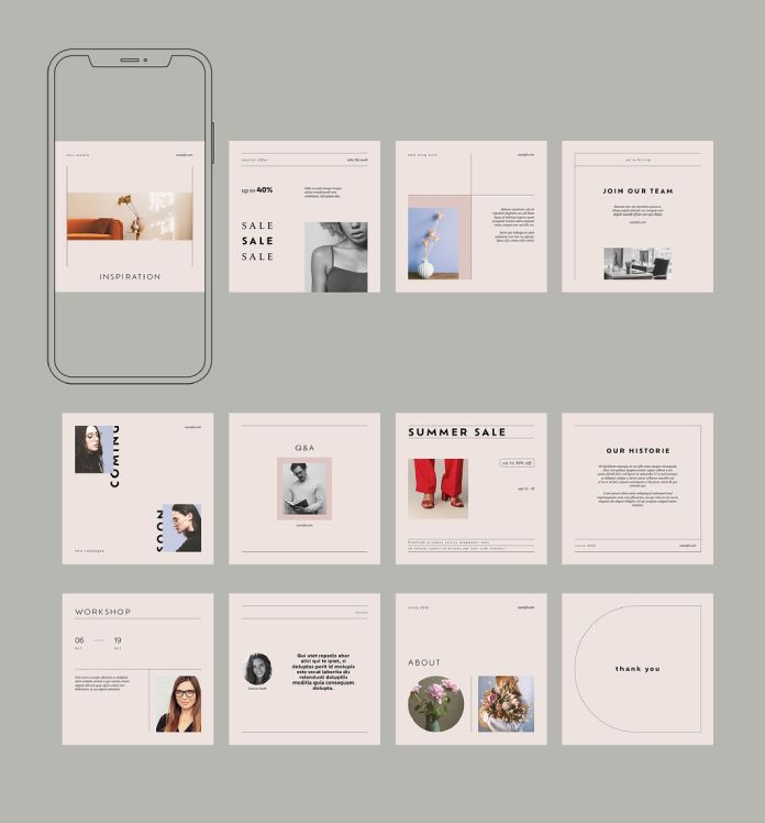 Simple Social Media Post Templates for Adobe InDesign