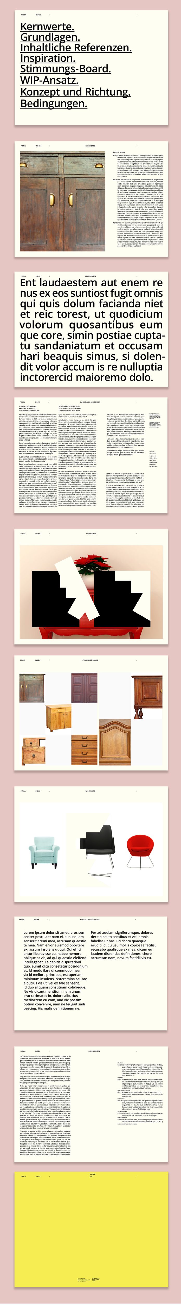 Interactive presentation layout for pitches.