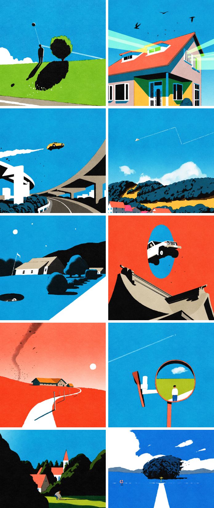 Paintings with limited colors by Kento IIDA