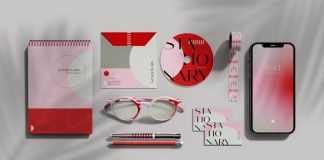 Stationery Mockup Set with Smartphone