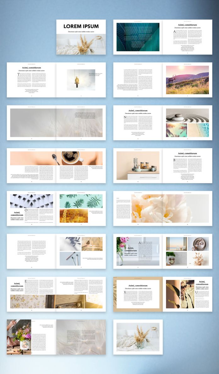Minimal and Modern Landscape Magazine Template by McLittle Stock.